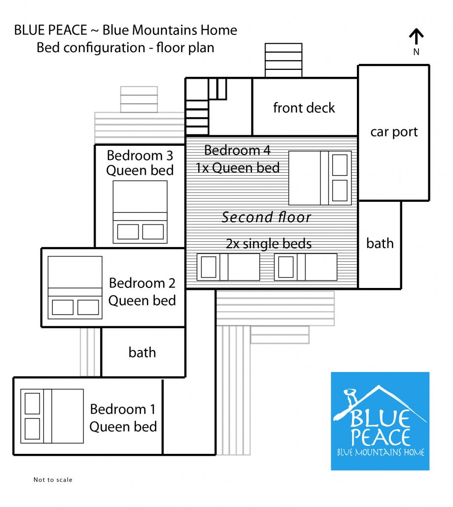BLUE PEACE floor plan - bed configuration